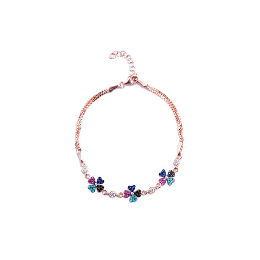 Rosegold Multicolor Floral Bracelet