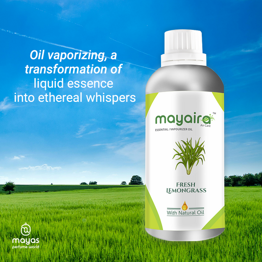 Mayaira Fresh Lemongrass Essential/Vaporizer Oil | Air Freshener Refill | Long-Lasting Odour Eliminator for Home & Office | 1000ml