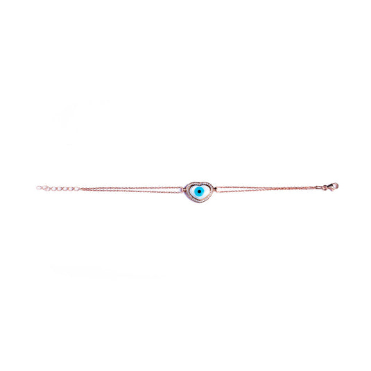 Rosegold Evil Eye Heart Bracelet