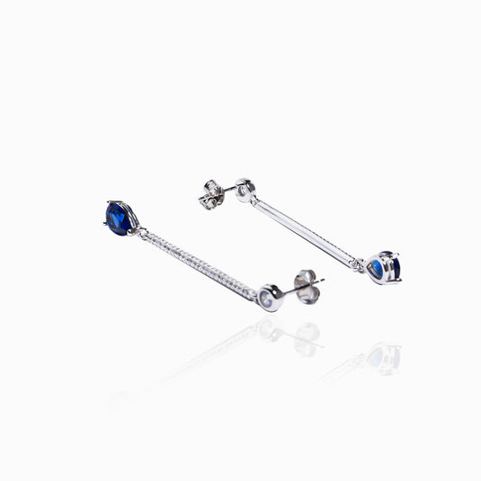 Sapphire Zircon Tube Earings