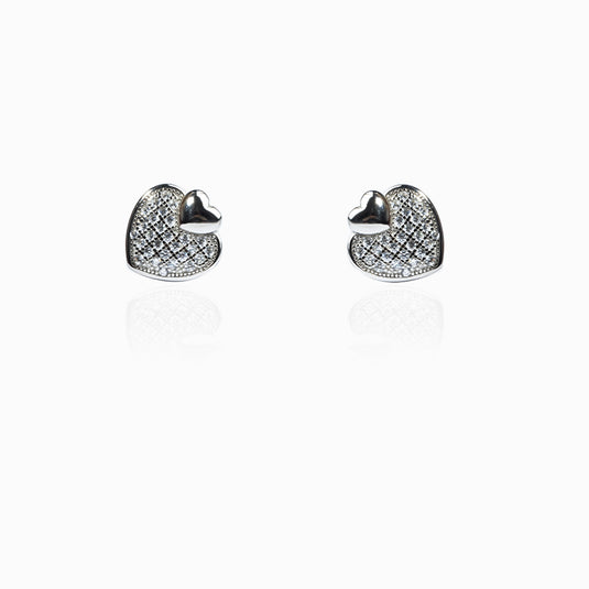 Zircon Heart Stud with Pendant