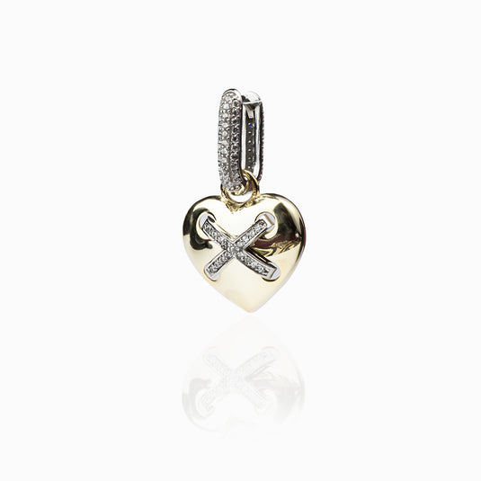 Marked Heart Crystal Loop Earring