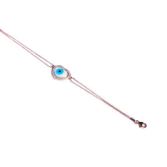 Rosegold Evil Eye Heart Bracelet