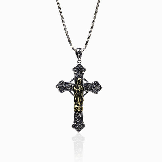 Sapphire Studded Crucifix Pendant