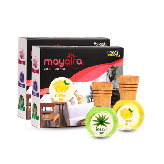 Mayaira Citrus / Forest  15ml each Wooden Diffuser for Home Air Freshener with Essential Oils  (Combo Pack of 2)