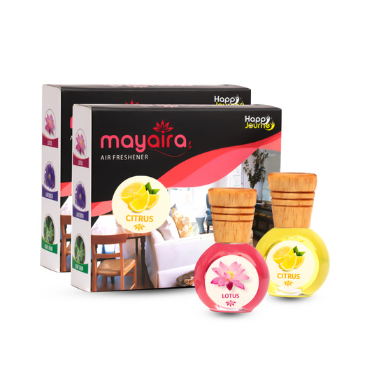 Mayaira Citrus / Lavender 15ml each Wooden Diffuser for Home Air Freshener with Essential Oils  (Combo Pack of 2)