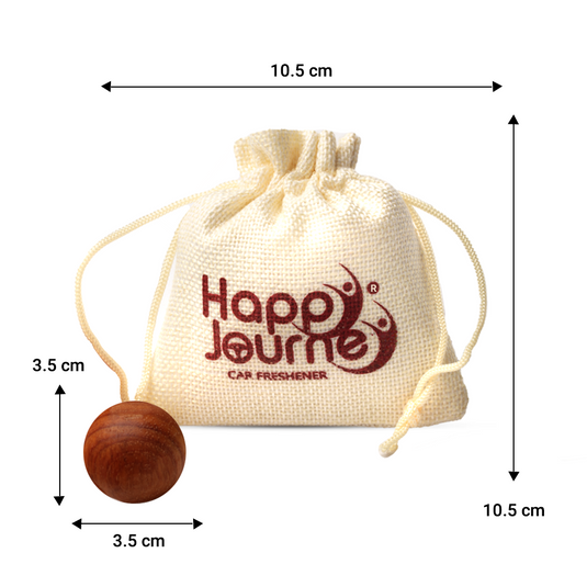 Happy Journey Jute Potli Car &  Home Air Freshener, Peony / Musk Perfume 10ml Each Hanging Perfume with Essential Oils Spray