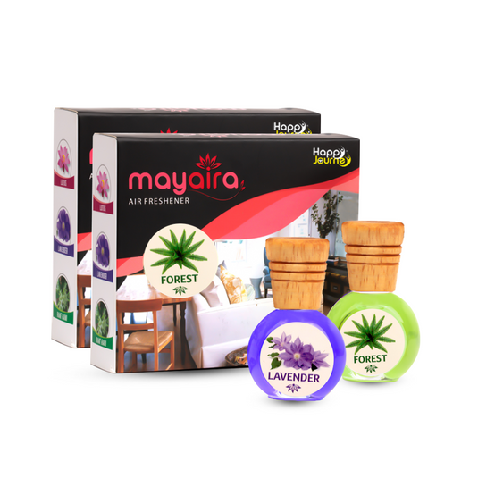 Mayaira Forest / Lavender 15ml each Wooden Diffuser for Home Air Freshener with Essential Oils  (Combo Pack of 2)