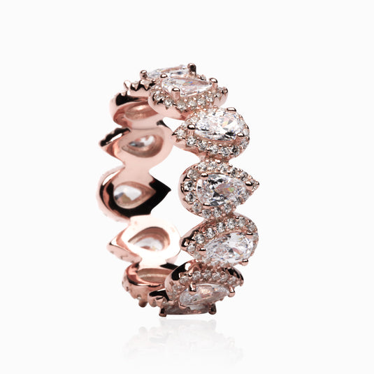 Zircon Petal Band RoseGold Ring