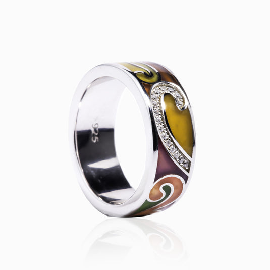 Waves of Love Enamel Ring