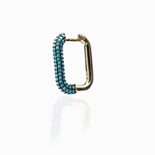 Firoza Blue Golden Loop Earrings